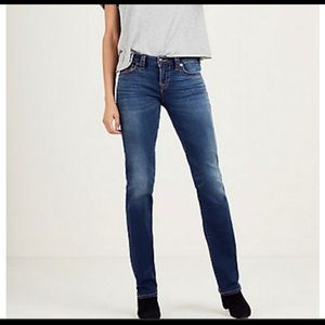 True Religion midrise skinny-straight leg 27